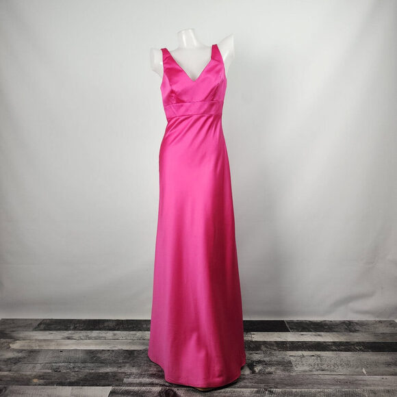 Alfred Angelo Pink Satin Bridesmaids Event Dress Size S - Picture 1 of 10